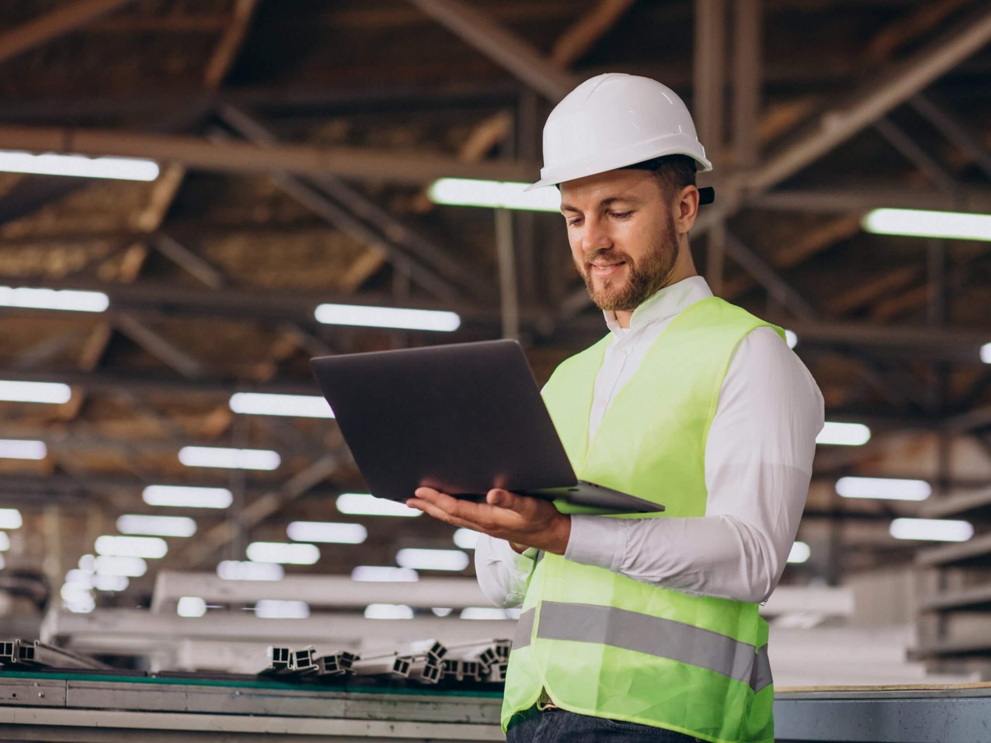 Young man engineer working on factory Young man engineer working on factory